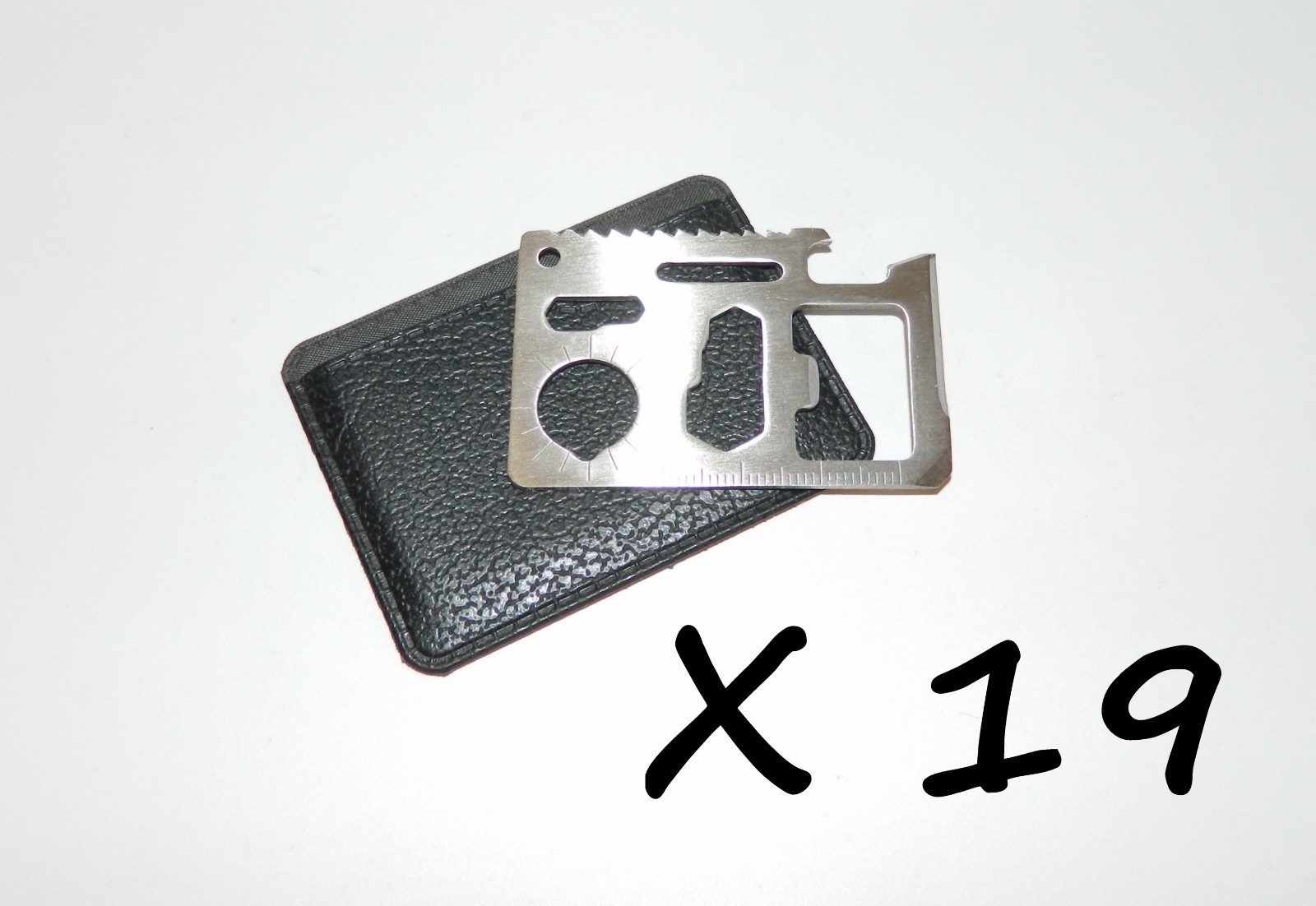 19 X Outdoor Emergency Survival Compact Thin Strong Multi Tool Card With Case