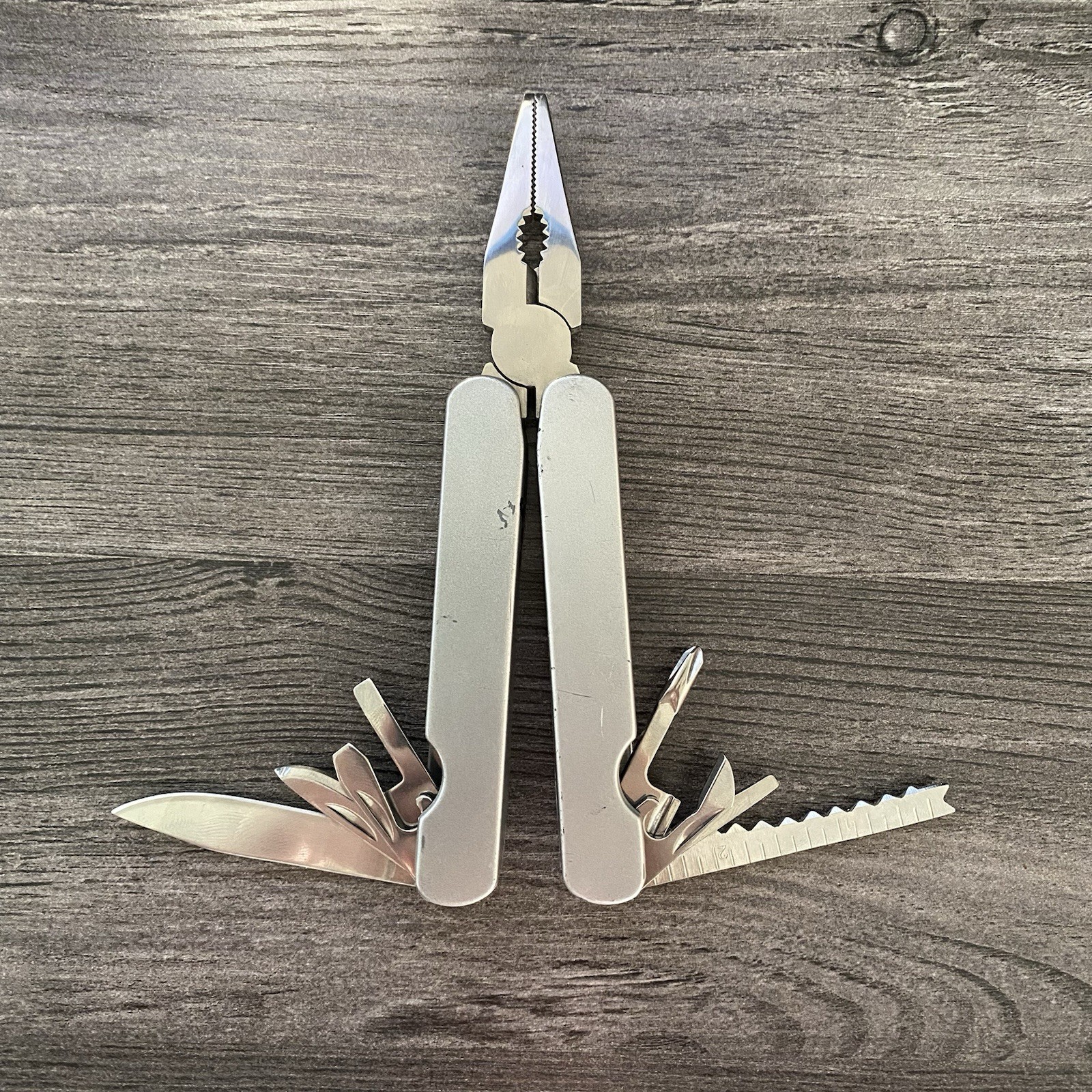 Lot of 5 Multi Tools with Sheath Knife Pliers Screwdriver File