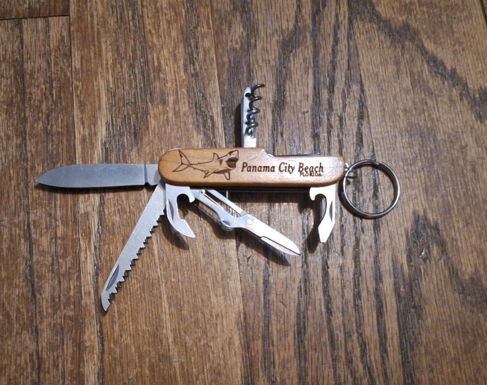 Simple Leatherman Knife Personalized For Joshua, Shark , PC Beach Florida