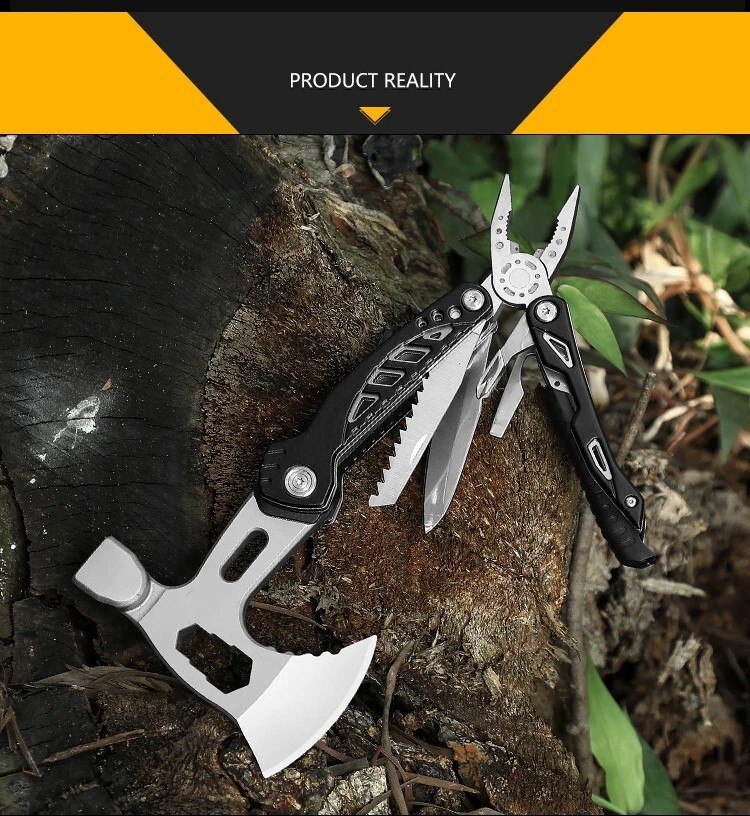 Best Multi Function Purpose Axe Hatchet Hammer Knife Tool Camping Survival Steel