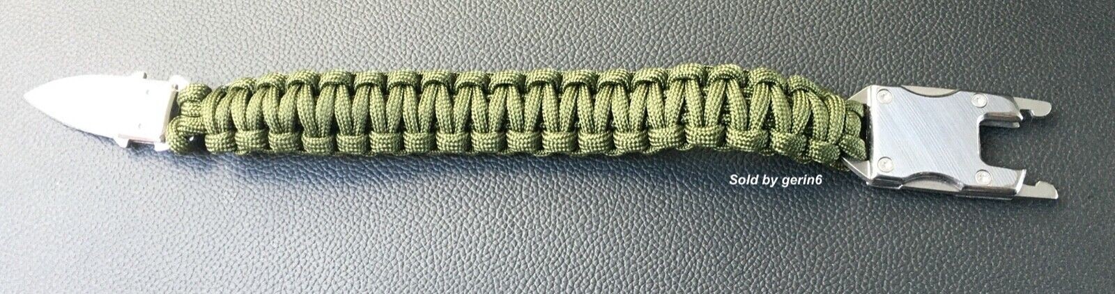 Paracord Emergency Tactical EDC Survival Knife Bracelet, Oliver Green BR11 New