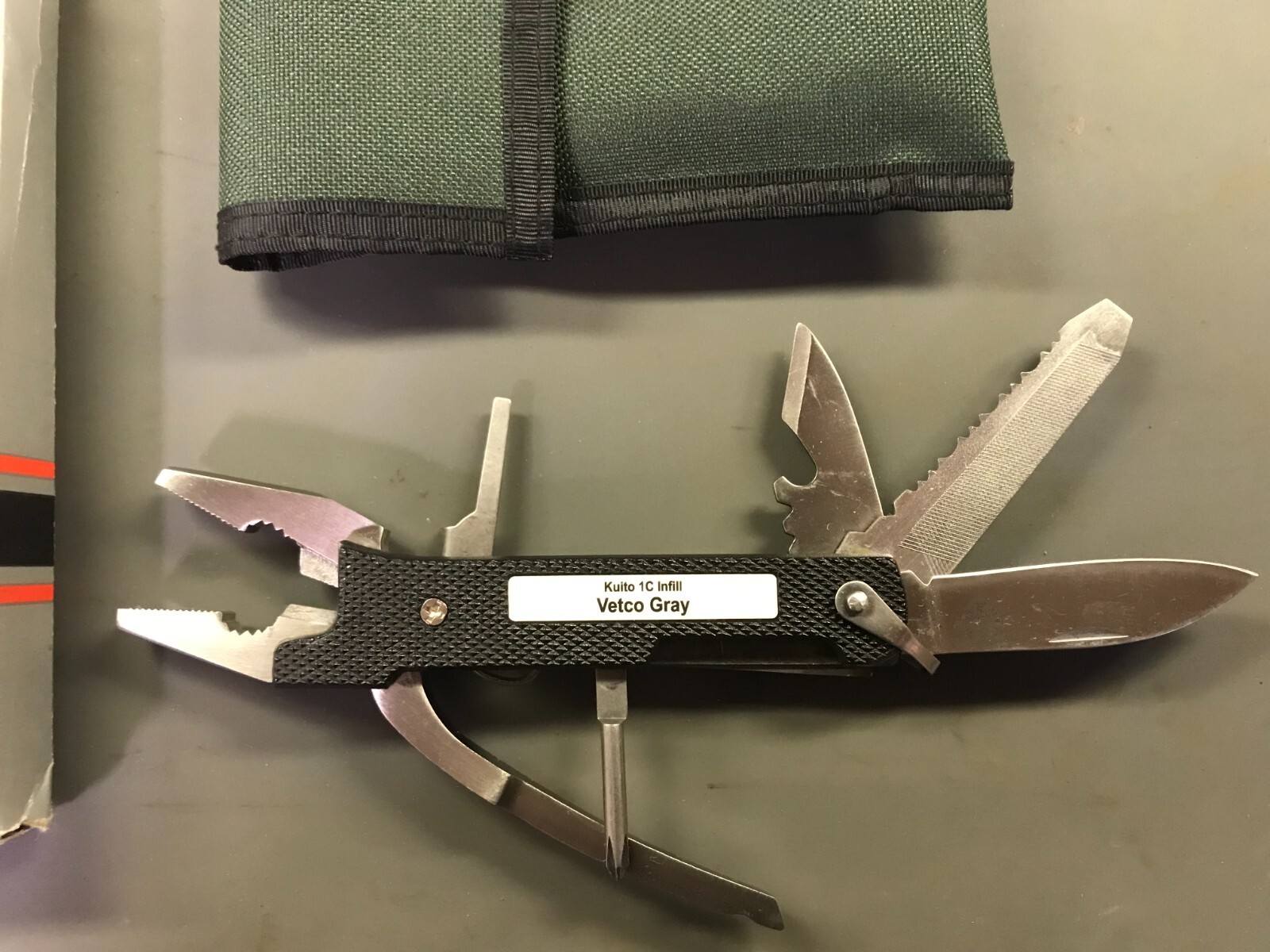 Vtg Barlow Multi-Tool & Pouch-Vetco Gray Advertising -6 Tools including Pliers