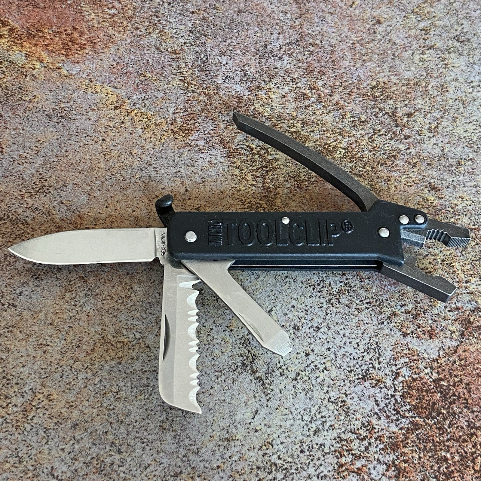 SOG Micro Tool Clip Multi Tool Knife Black Seki Japan Original Vintage 1990s