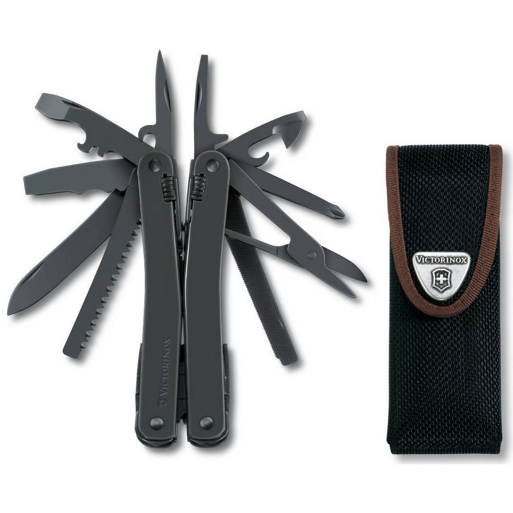 Victorinox Swiss Army Knife Black Swisstool Spirit XBS W-Pouch 3.0224.3CNUS2 NIB