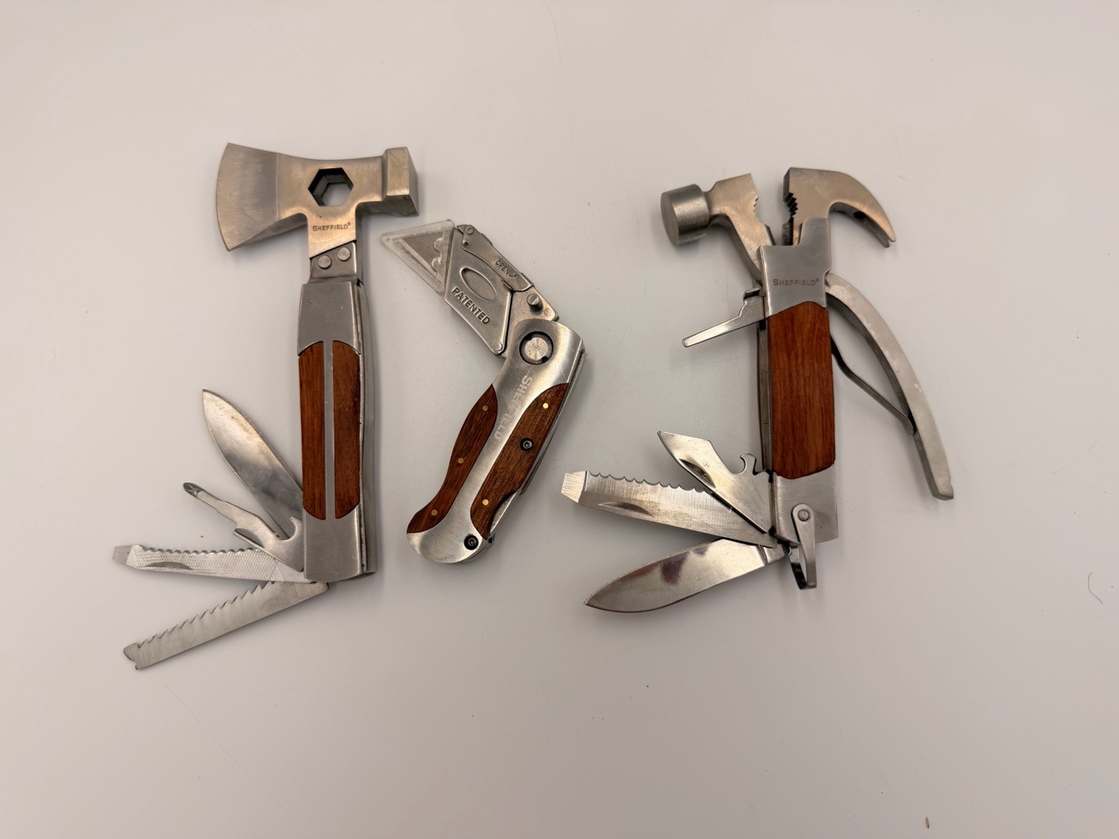 Sheffield 12-in-1 Hatchet Multi Tool Axe Hammer Camping Survival Gear Hardwood