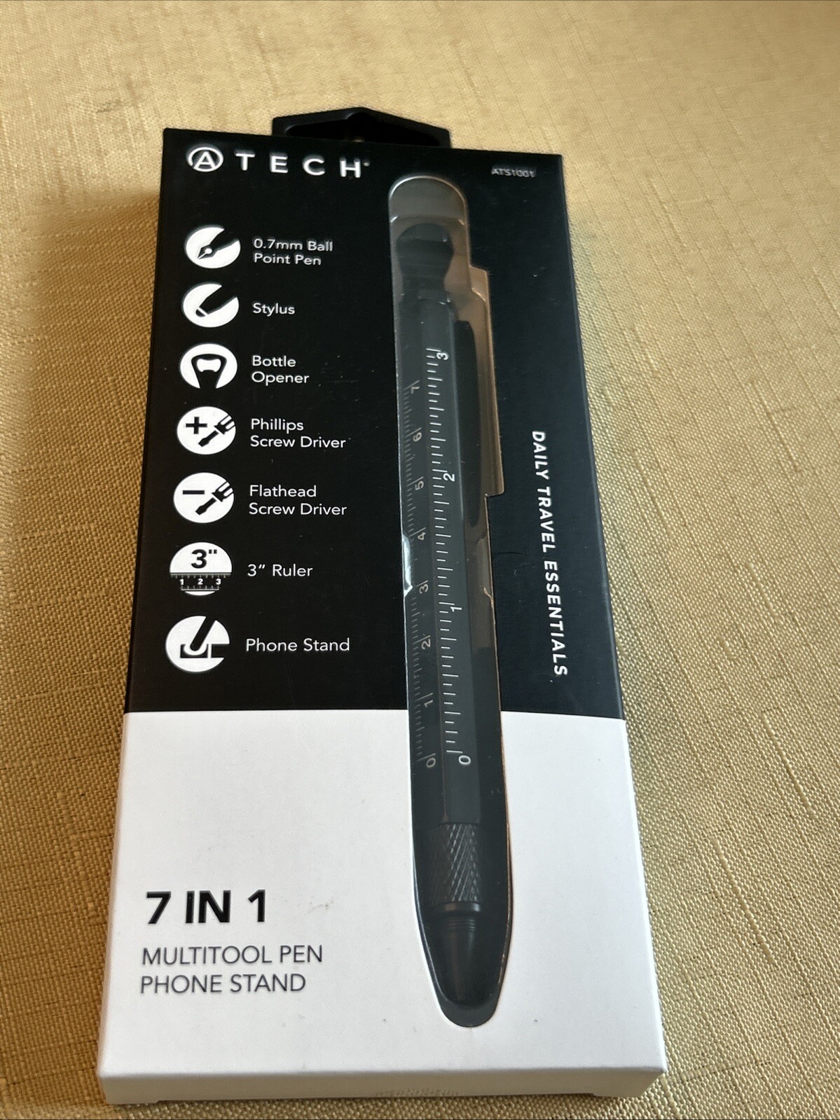 ATech 7 in 1 Multitool Pen – Black –