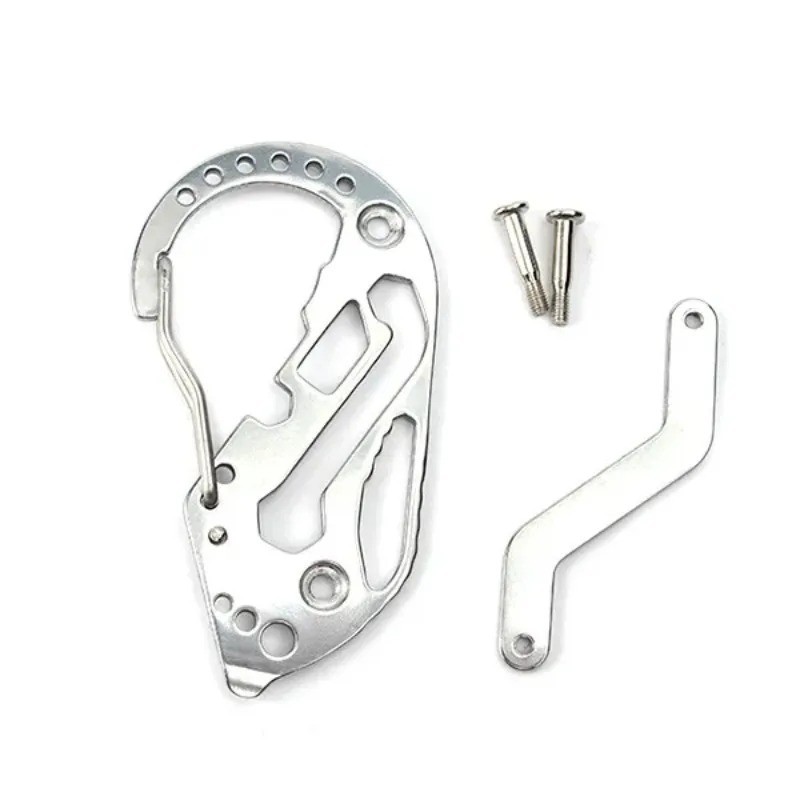 Stainless Multi Tool EDC Pocket Survival Carabiner Screwdriver Keychain Wrench**