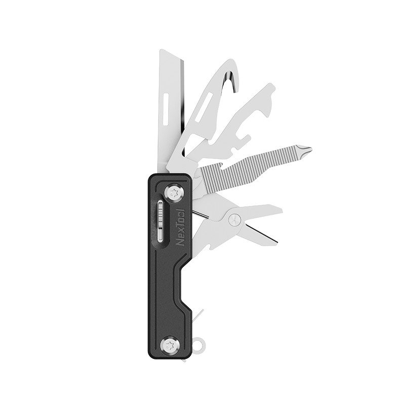 Mini EDC Multitool Pocket Utility Tool Keychain Camping Repair Tool Black