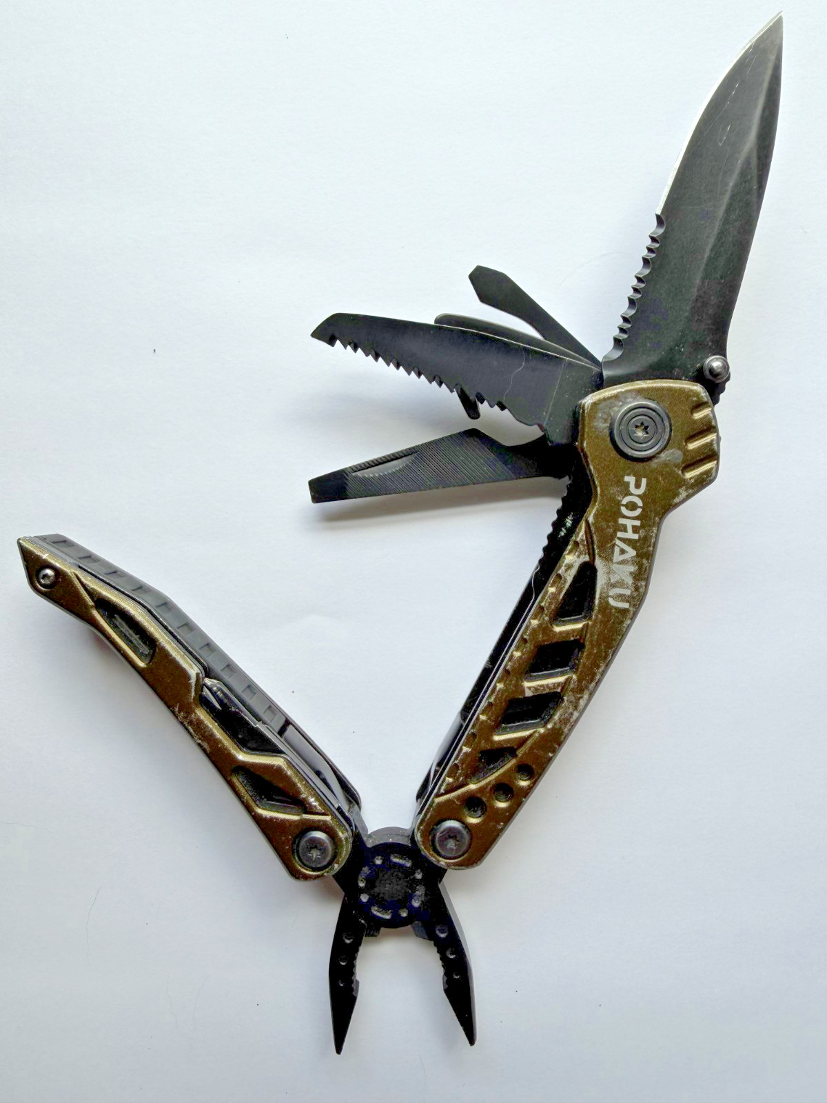 Lot of 2 Pohaku 13-in-1 Pocket Multitools, Multi Tool with Pliers, 3″ Blade, Saw