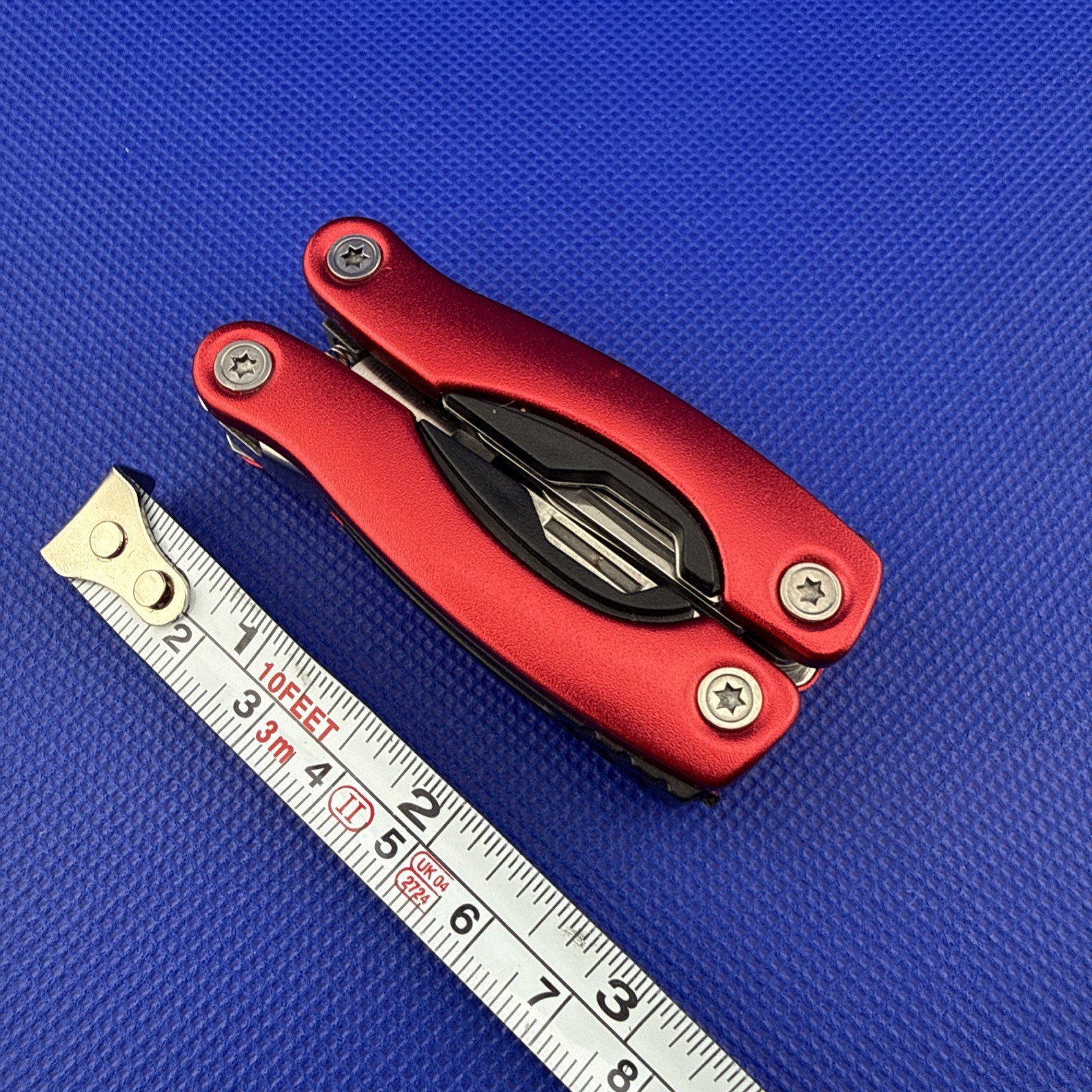 9 Function RED Keychain Pocket Multitool Multi Tool w/ Pliers Knife Screwdriver