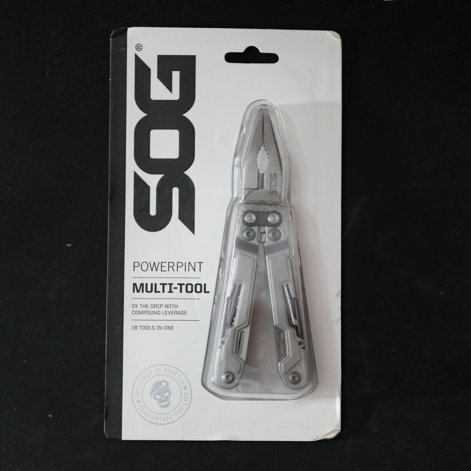 SOG POWERPINT 18 IN 1 MULTI-TOOL PLIERS BOTTLE OPENER KNIFE SCREWDRIVER – GREY
