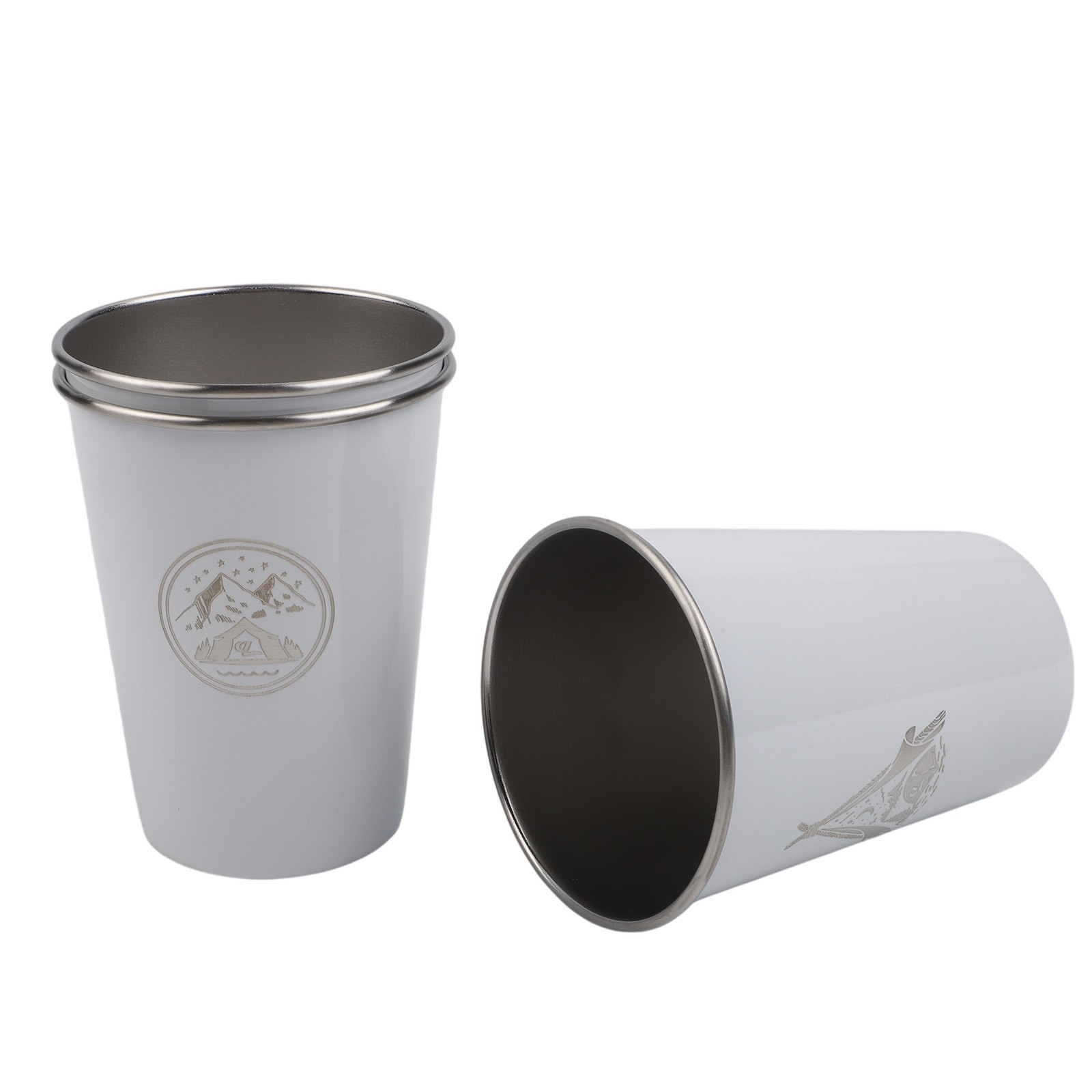 Campsite Essential 304 Stainless Steel Cups with Colorful Adventure Themes