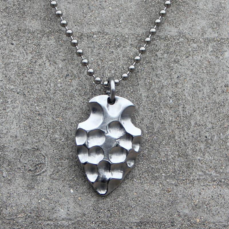 Solid Handmade Titanium Alloy Double-sided Engraving Crater Necklace Pendant EDC