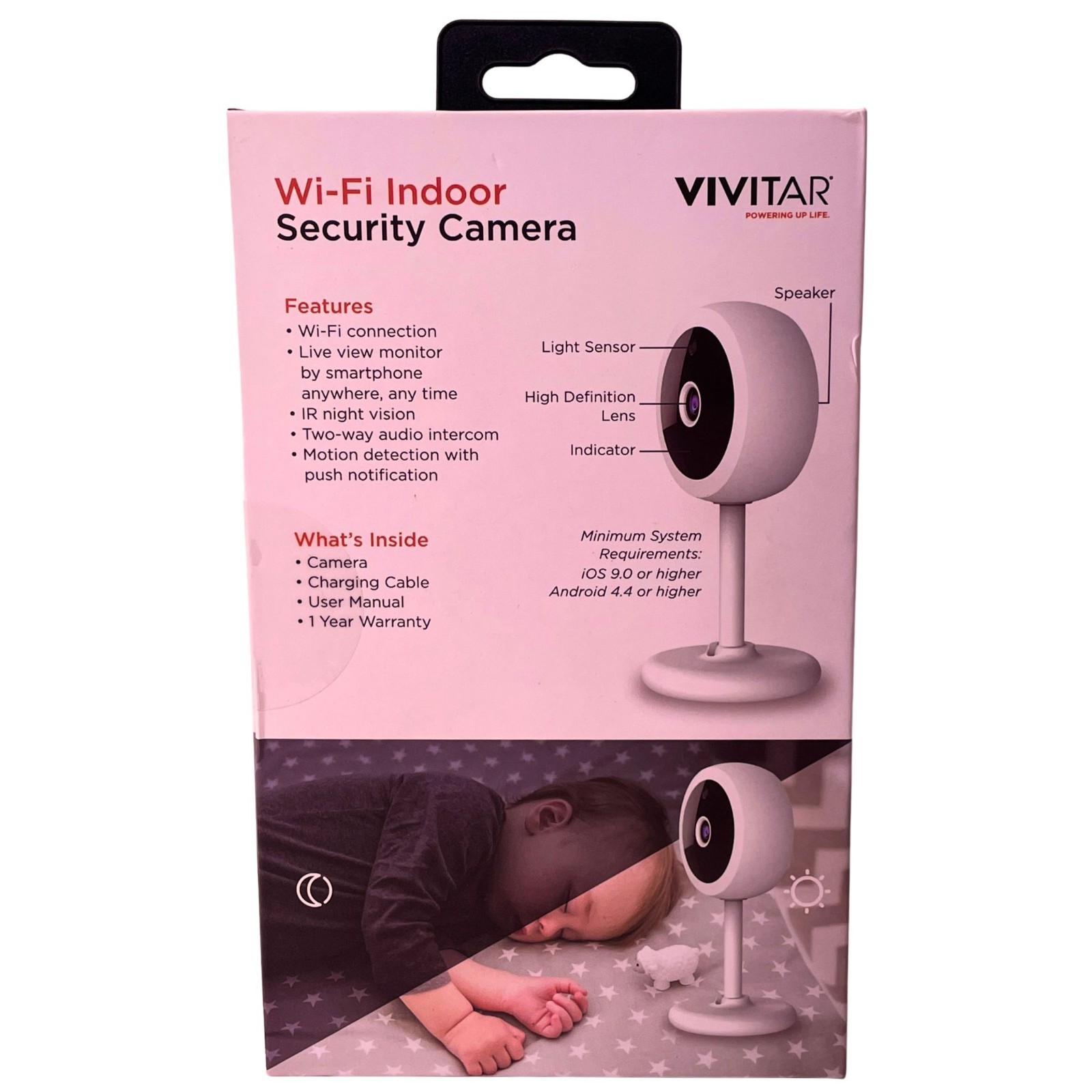 Vivitar Wi-Fi Indoor Security Camera HD Night Vision 2-Way Audio