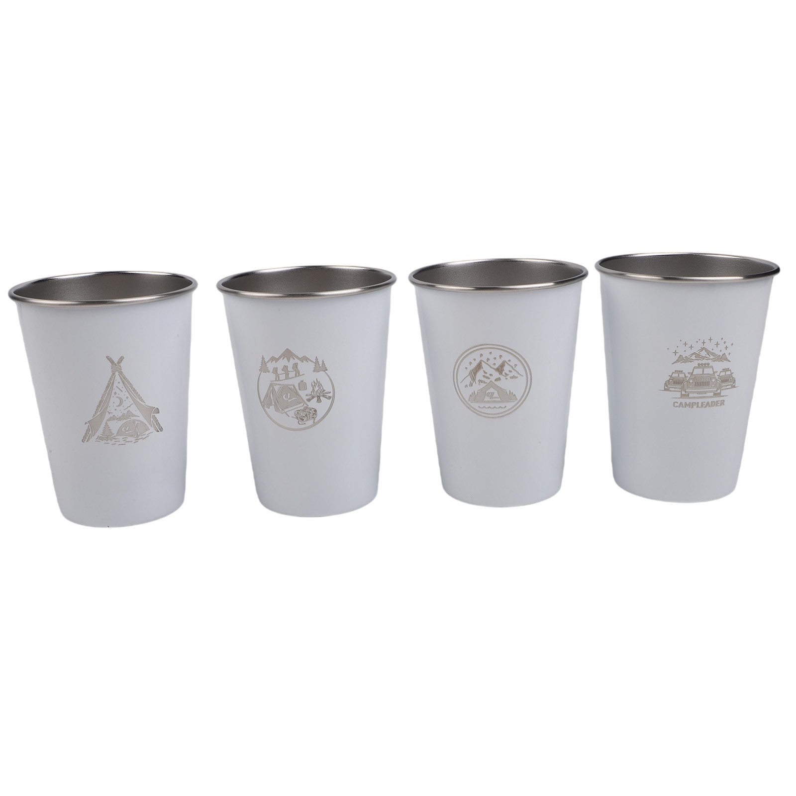 Campsite Essential 304 Stainless Steel Cups with Colorful Adventure Themes