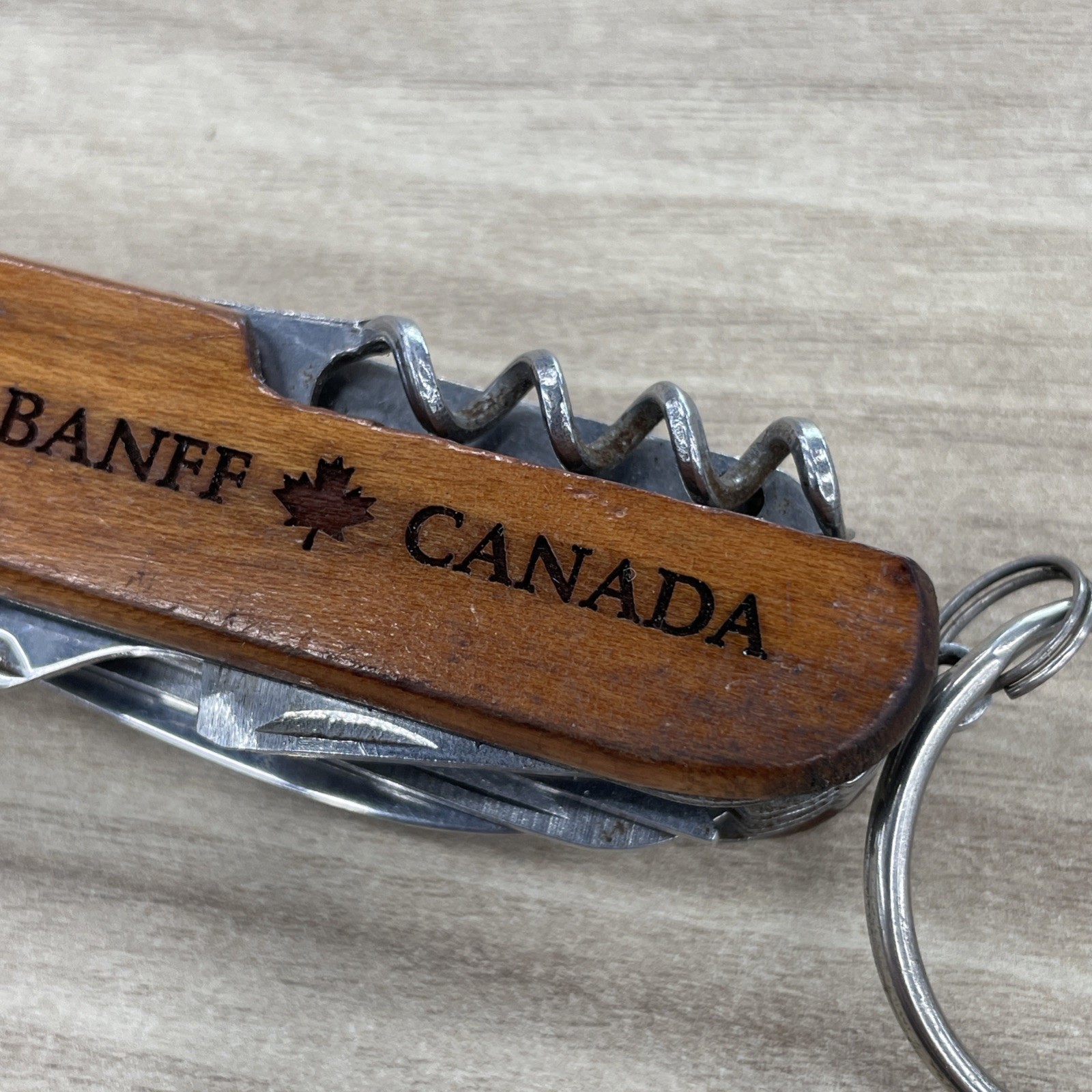 Multi Tool Pocket Knife wood handle Screwdriver, saw, scissors