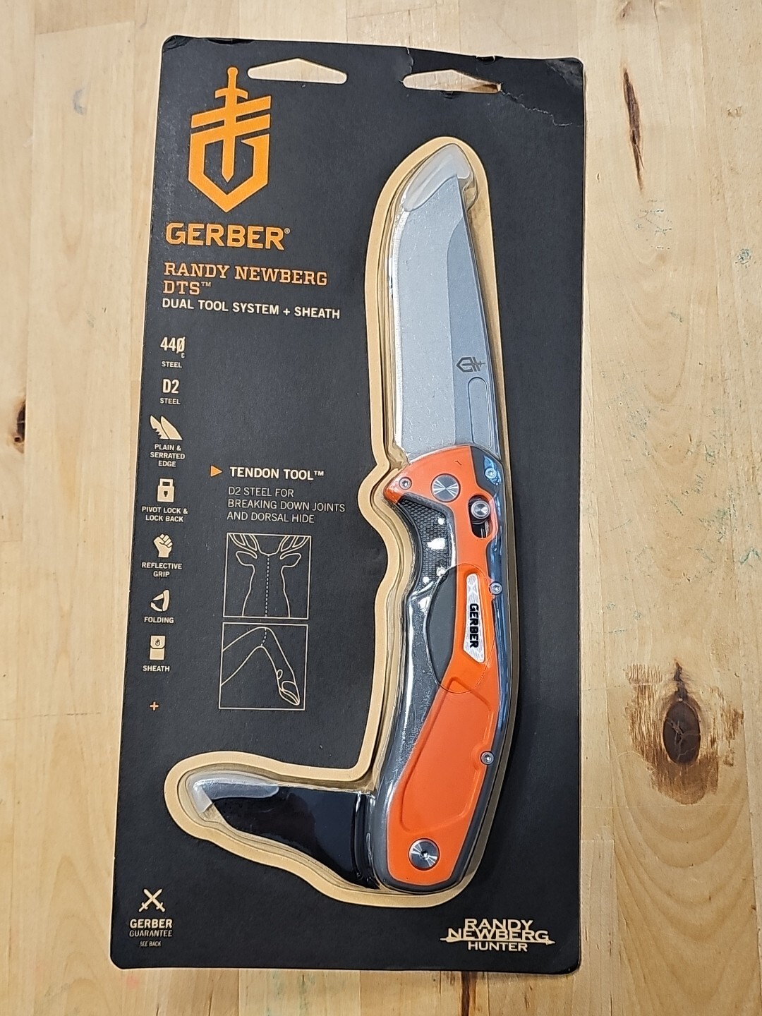 Gerber Randy Newberg DTS Knife- Dual Tool System w/Sheath,Orange/Black