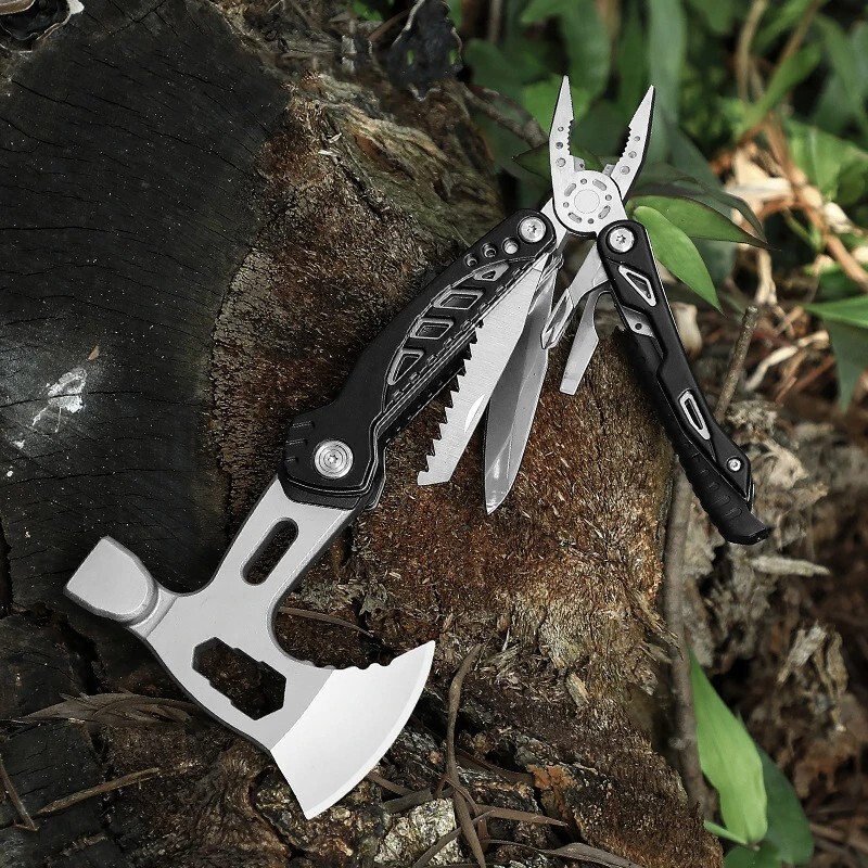 Best Multi Function Purpose Axe Hatchet Hammer Knife Tool Camping Survival Steel