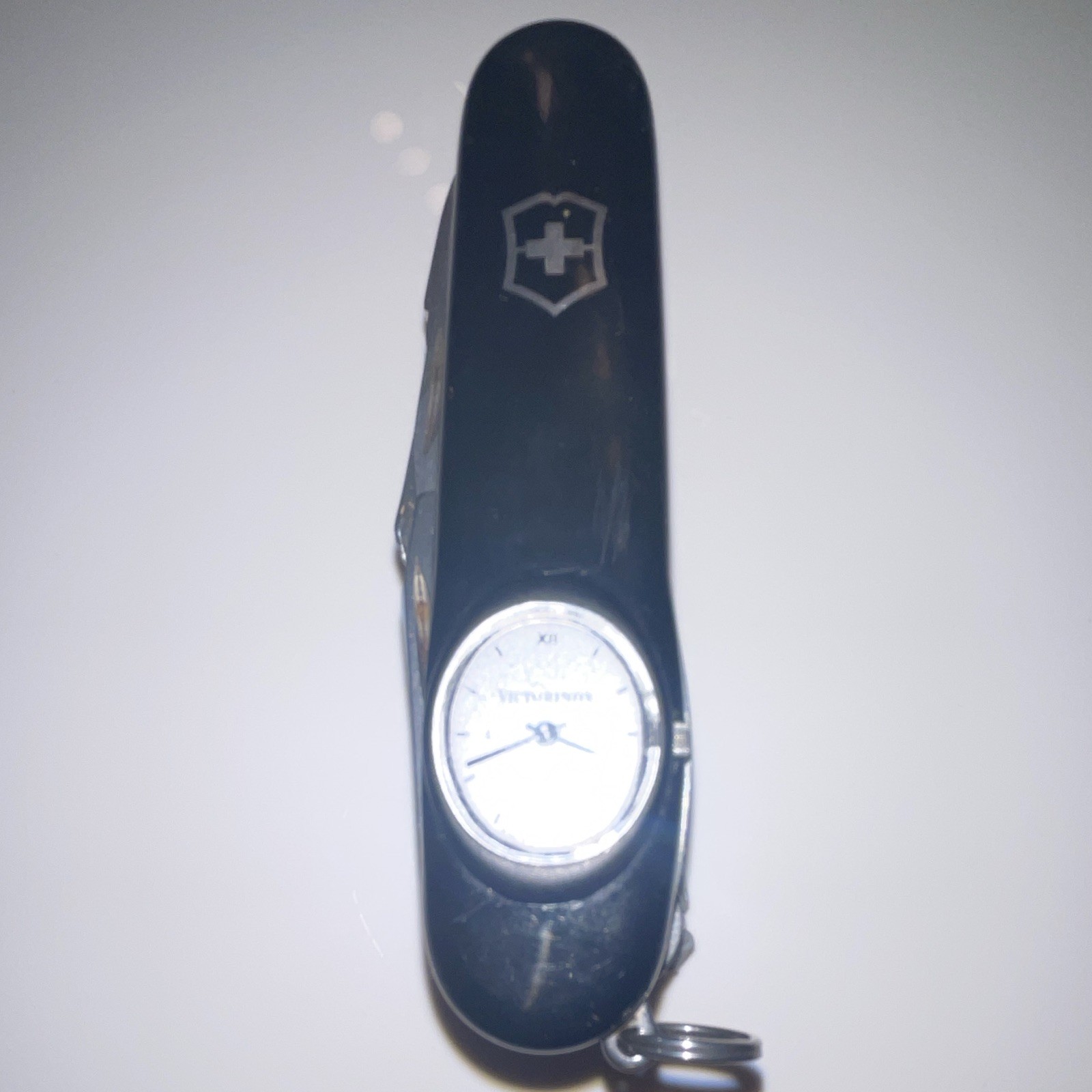 Victorinox Swiss Army Black Multi-Tool Knife w/ Watch Corkscrew Key Ring 2.5″