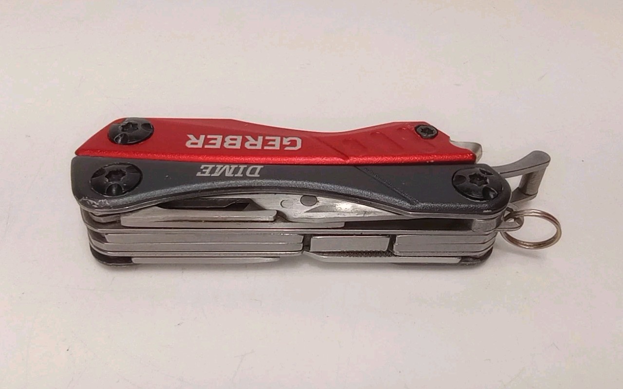 Gerber Dime Mini Multi-Tool, Knife, Pliers, Scissors, Red – Excellent Condition