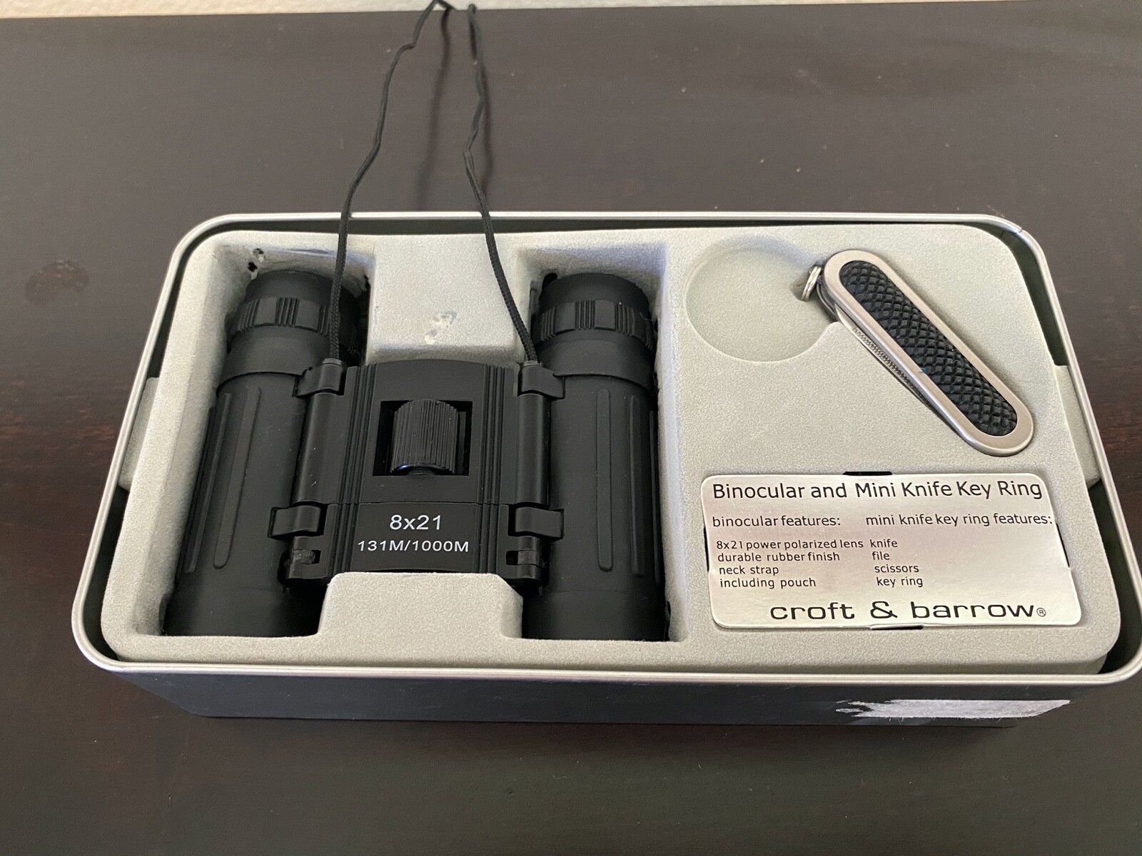 ***PREOWNED***CROFT & BARROW BINOCULAR and MINI KNIFE KEY RING SET