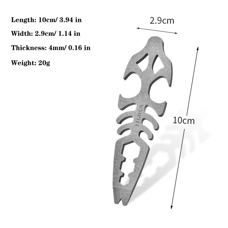 Outdoor Titanium Pry Bar Crowbar Bottle Opener Wrench EDC Portable Multi Tools