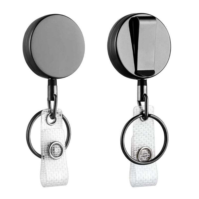Retractable Keychain Heavy Duty Carabiner Holder Badge Reels for Office School