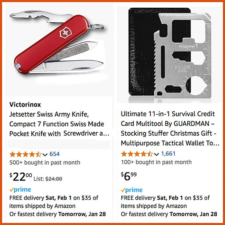 VICTORINOX Swiss Army Can Opener Knife Plus Survival Credit Card Multitool 2.25″