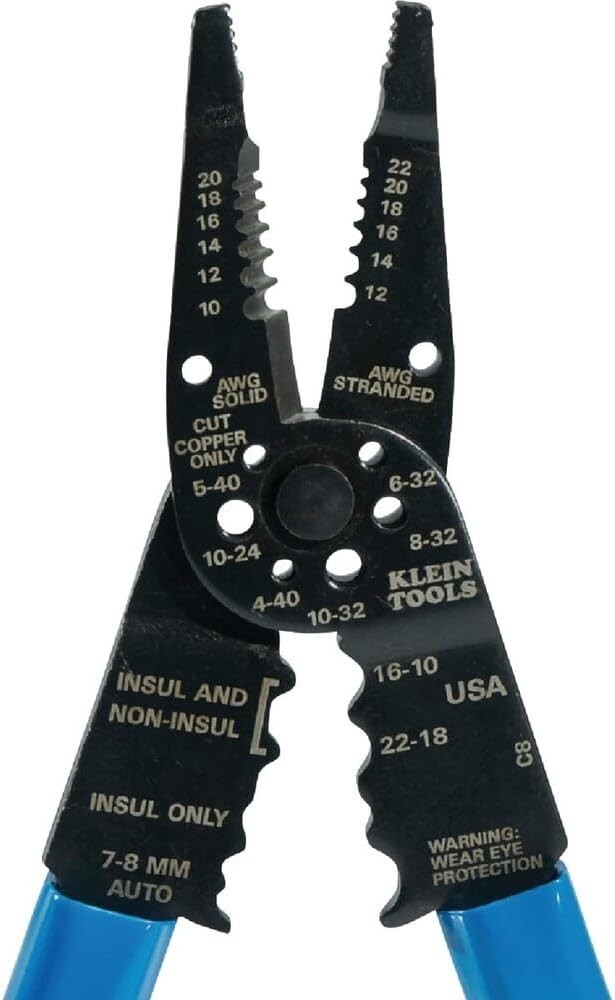 Ergonomic 8-Inch Multi-Tool: Wire Cutter, Stripper & Crimper for Electricians