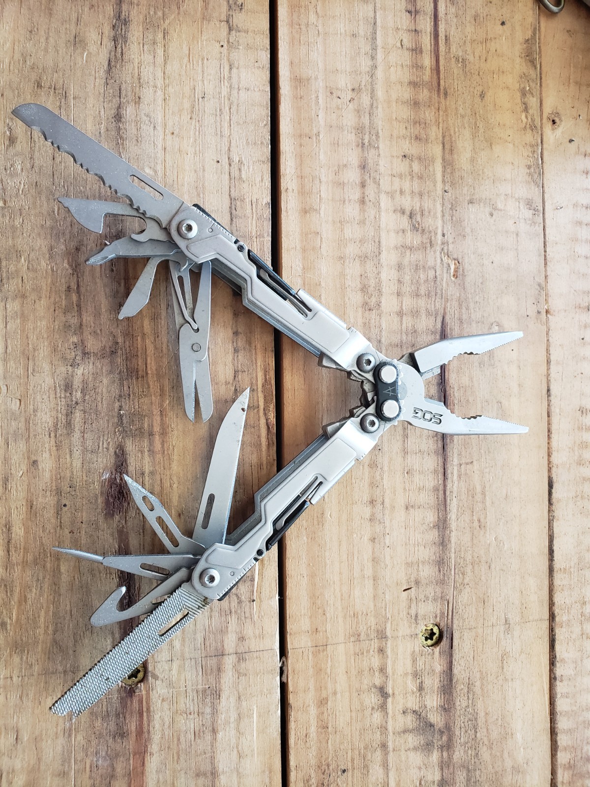SOG PowerAssist S66 19-in-1 Stainless Multi-Tool Pliers Knife Saw File