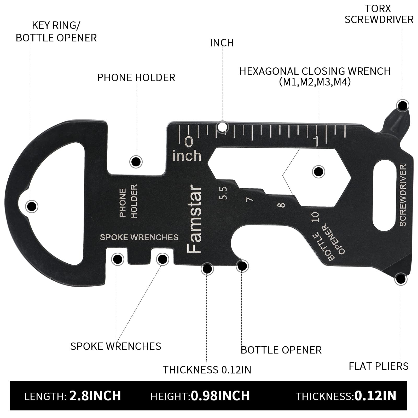 Keychain Multi-tool 3Pack Metal Pocket Tool Portable No rust Wrench for Screw…