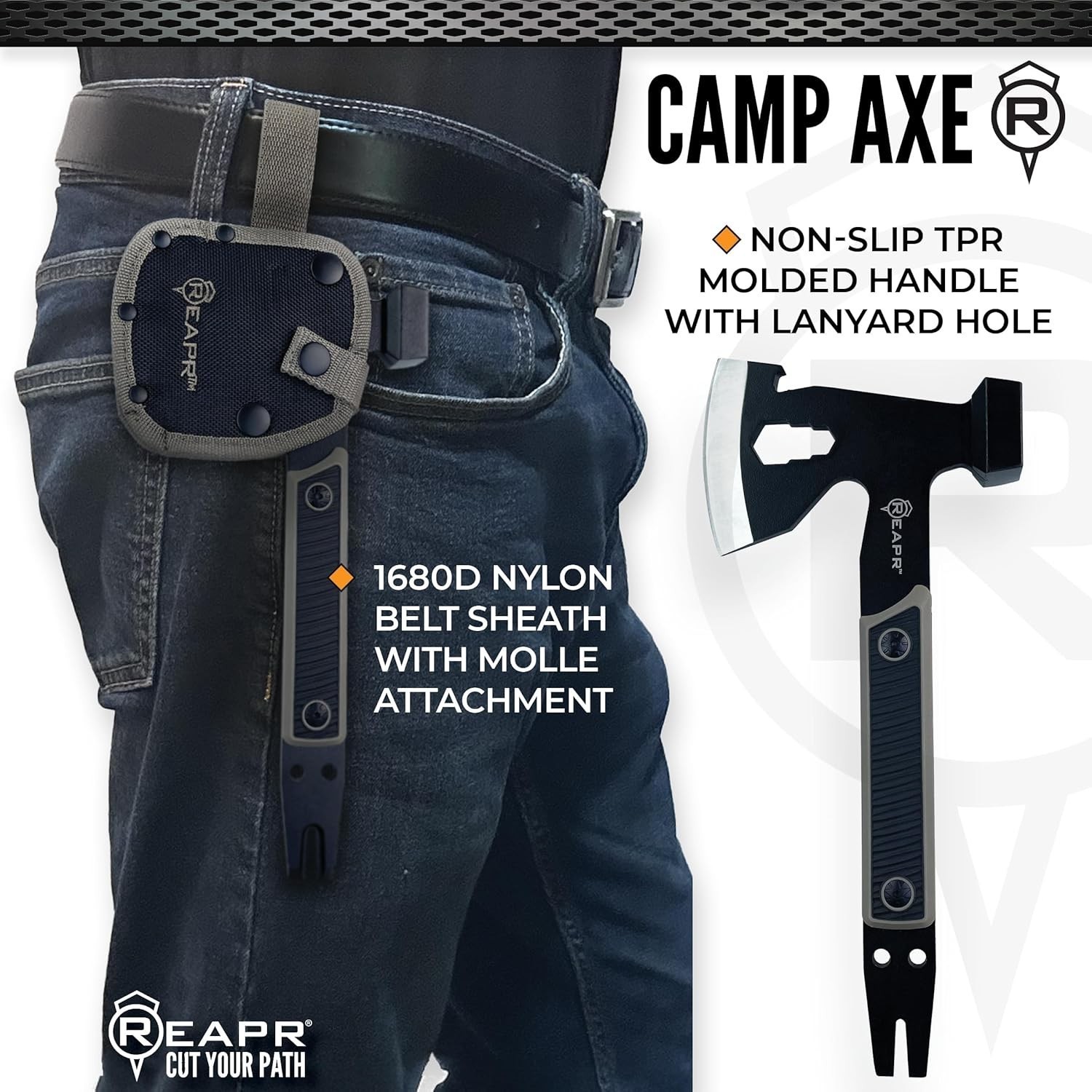 Versa Camp Axe 10.75″ Outdoor Multitool W/ Pry Bar Nail Puller Hammer Wrench Set