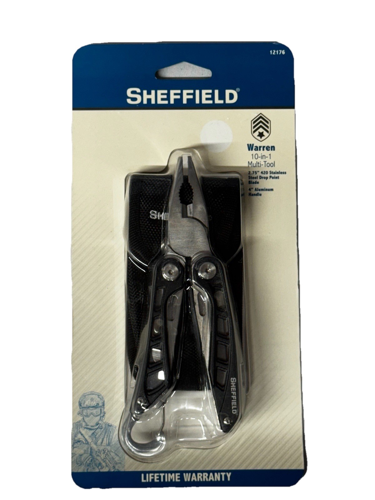 Sheffield 10 In 1 Multi-Tool with Pouch Lifetime Warranty New In Box