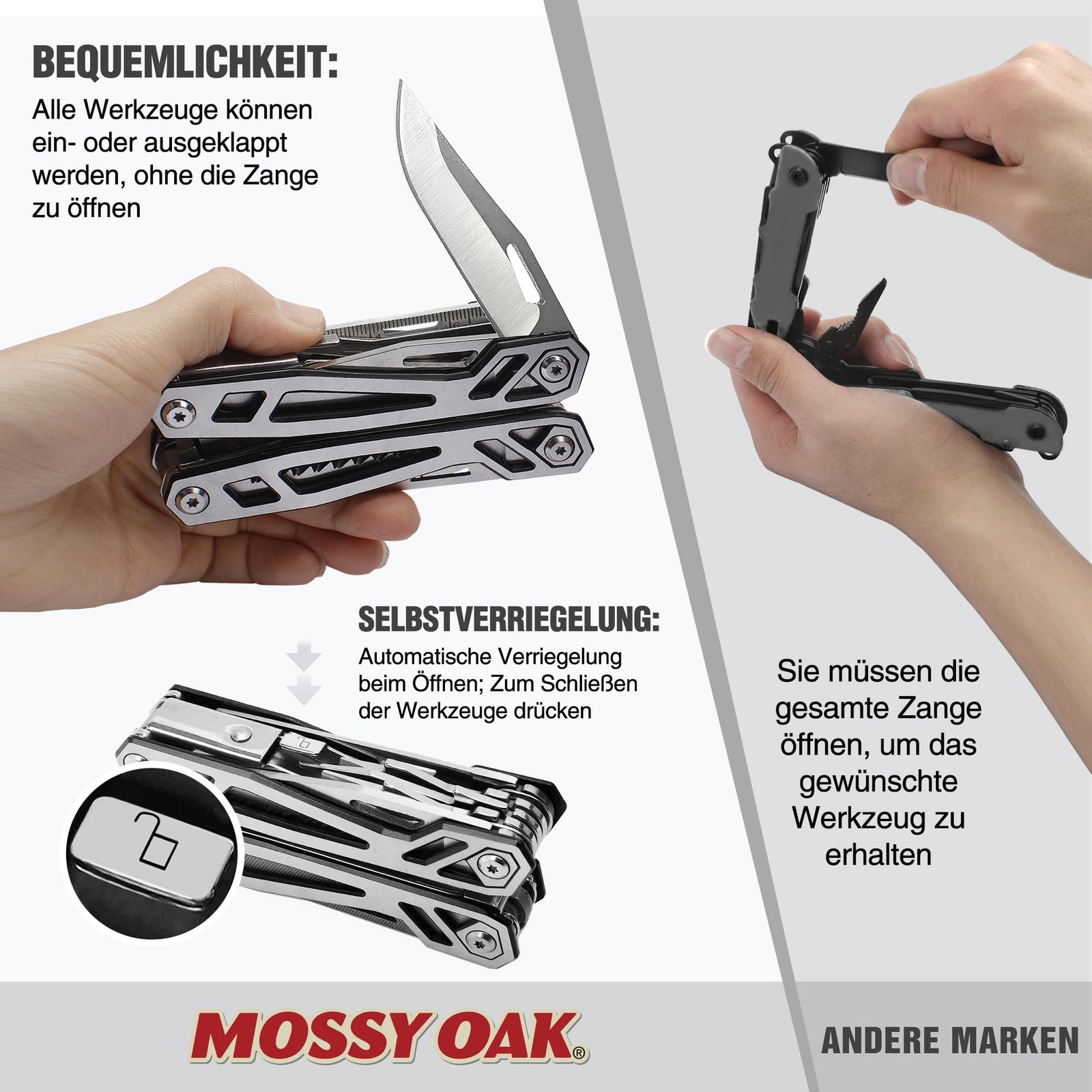 Mossy Oak Multi-Function Pliers,21 in 1 Multi-Tool Multifunction Pliers Folding Knife