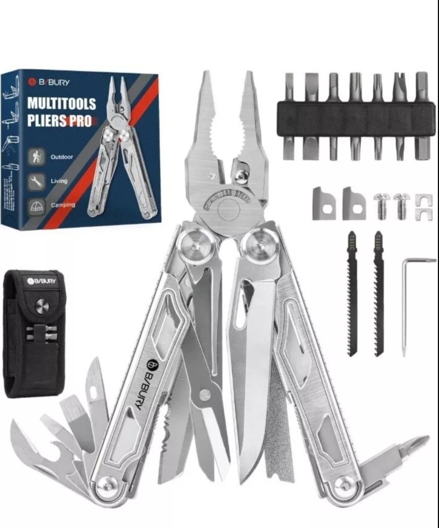 BIBURY Multitool Pliers, Stainless Steel Multi Tool Pliers with Replaceable 2049