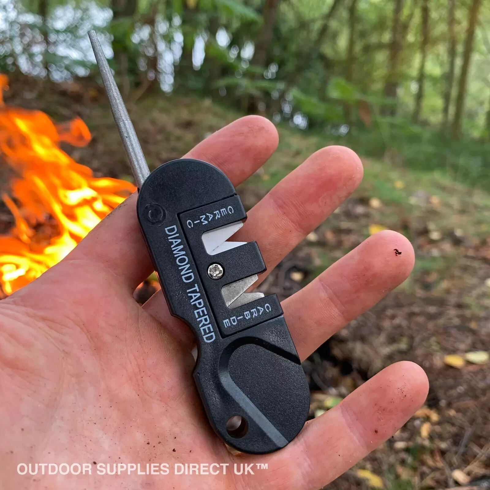 Portable Field Knife Sharper Pocket Two-Grit Sharpening Stone Bushcraft Camping