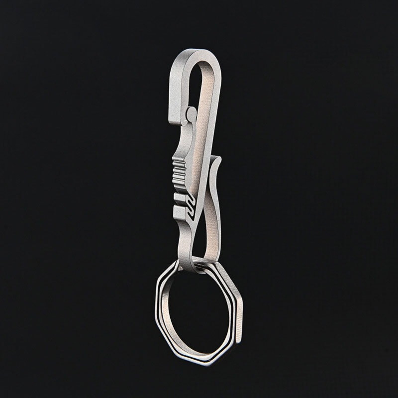Titanium Alloy Key chain Carabiner with Key Ring Waist Hanging Buckle EDC Tool
