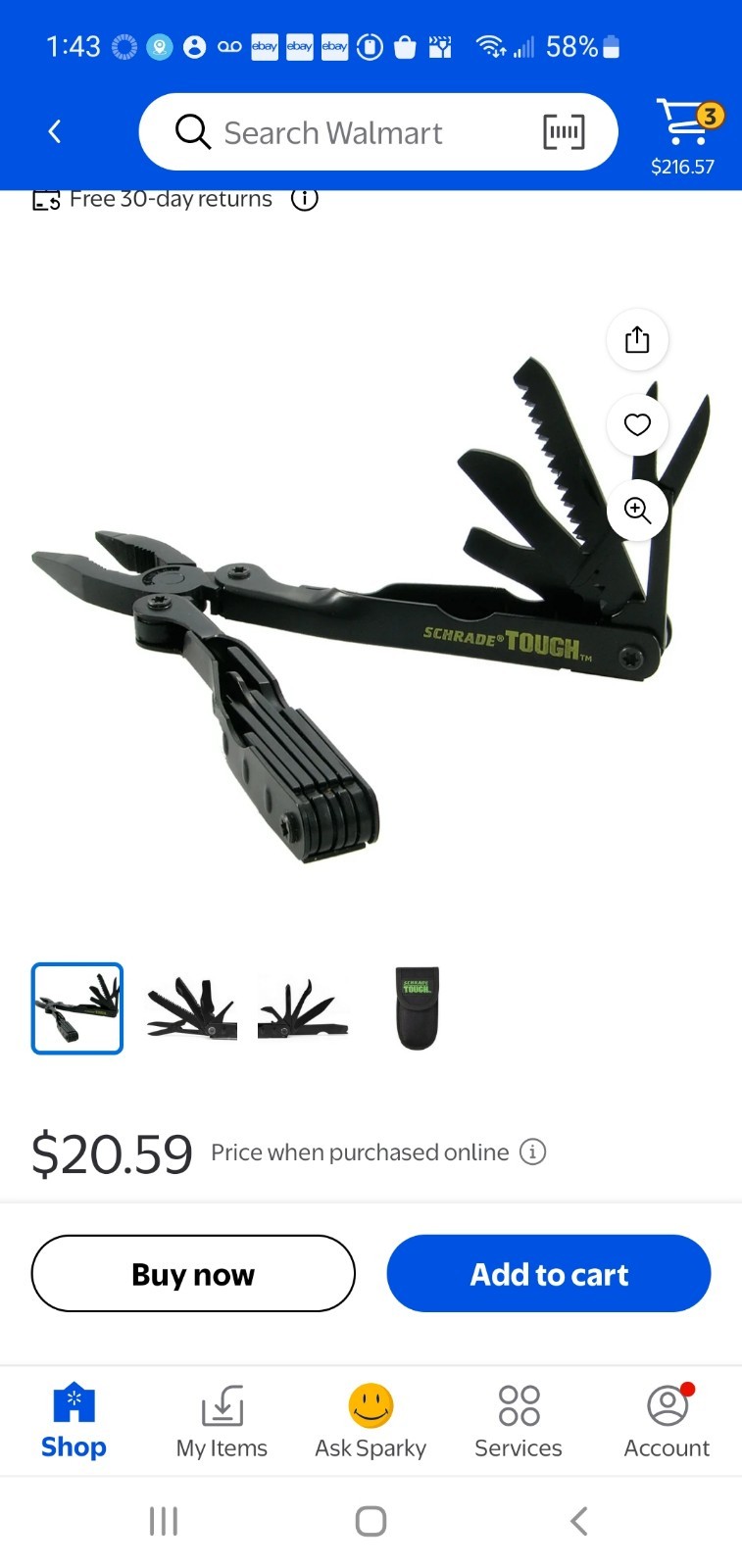 Schrade Tough Combo Multi-Tool&Knife Set●Brand New In Package●Dated 2010●W/Pouch