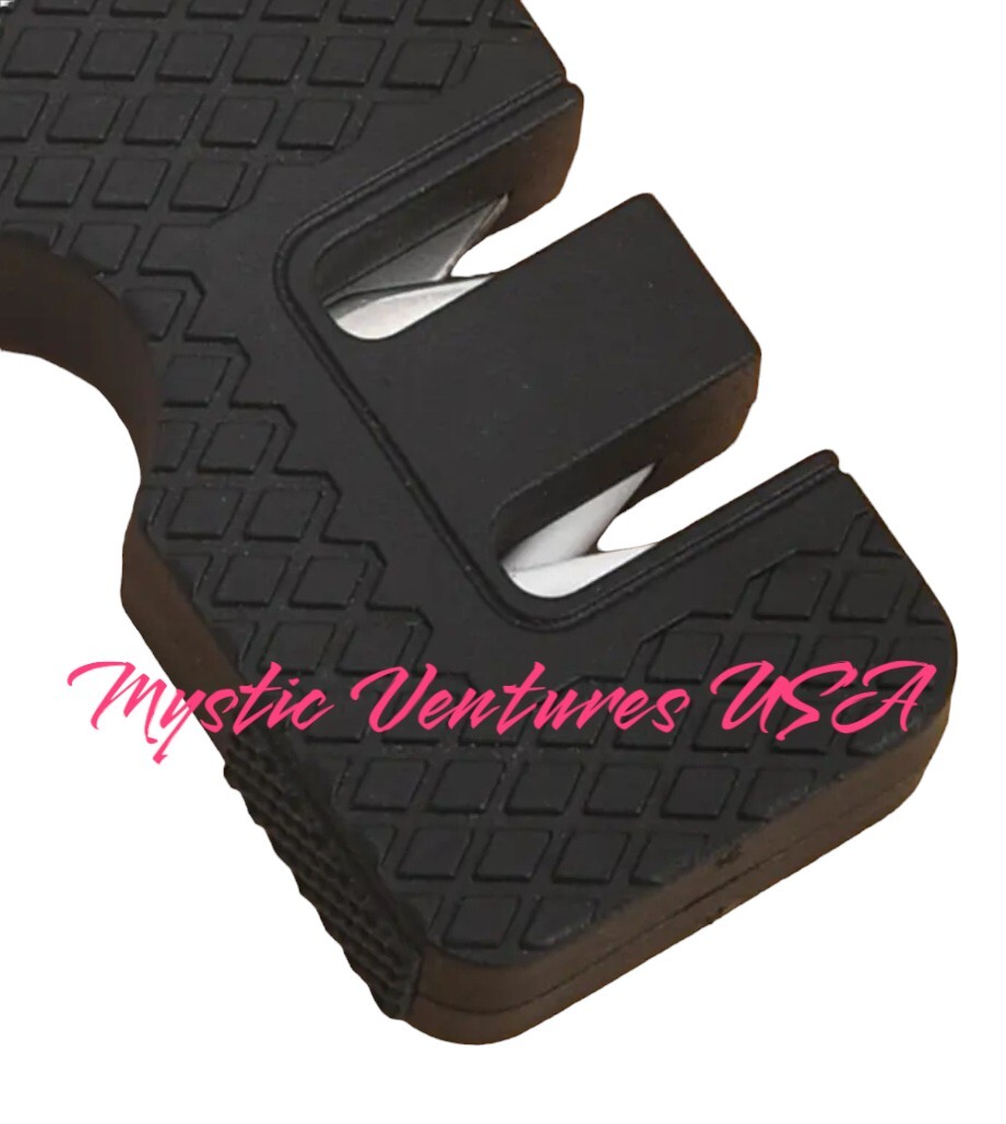 Ceramic Steel Dual Pocket Knife Sharpener KeyChain Survival Gear Hiking Camping