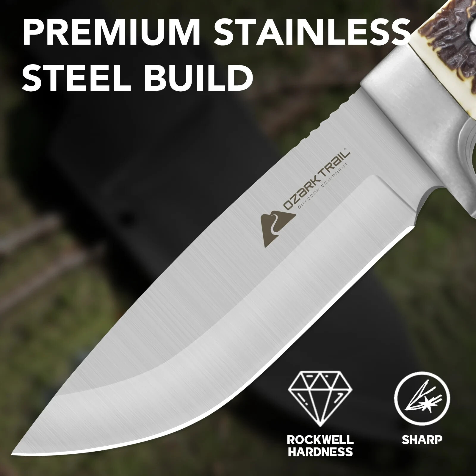 Ozark Trail 6 Pieces Combo Knife Set 8.5″ Fixed Blade & Gut Hook 7.25″ Skinner