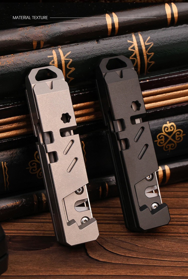 Titanium Alloy Phone Stand EDC Multi Tool Pry Bar Screwdriver Package Opener