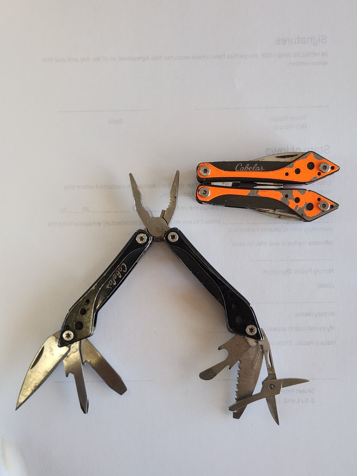2 Cabelas Small Multi-Tool / Orange, Black