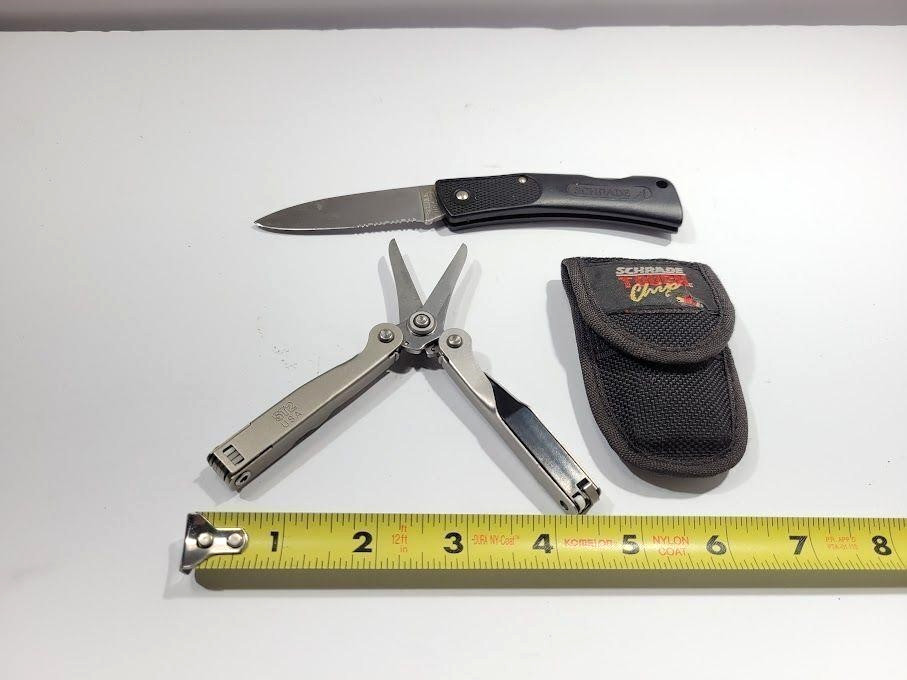 Schrade Tough Chip Multi Tool Pliers w/ Nylon Sheath Compact EDC Camping