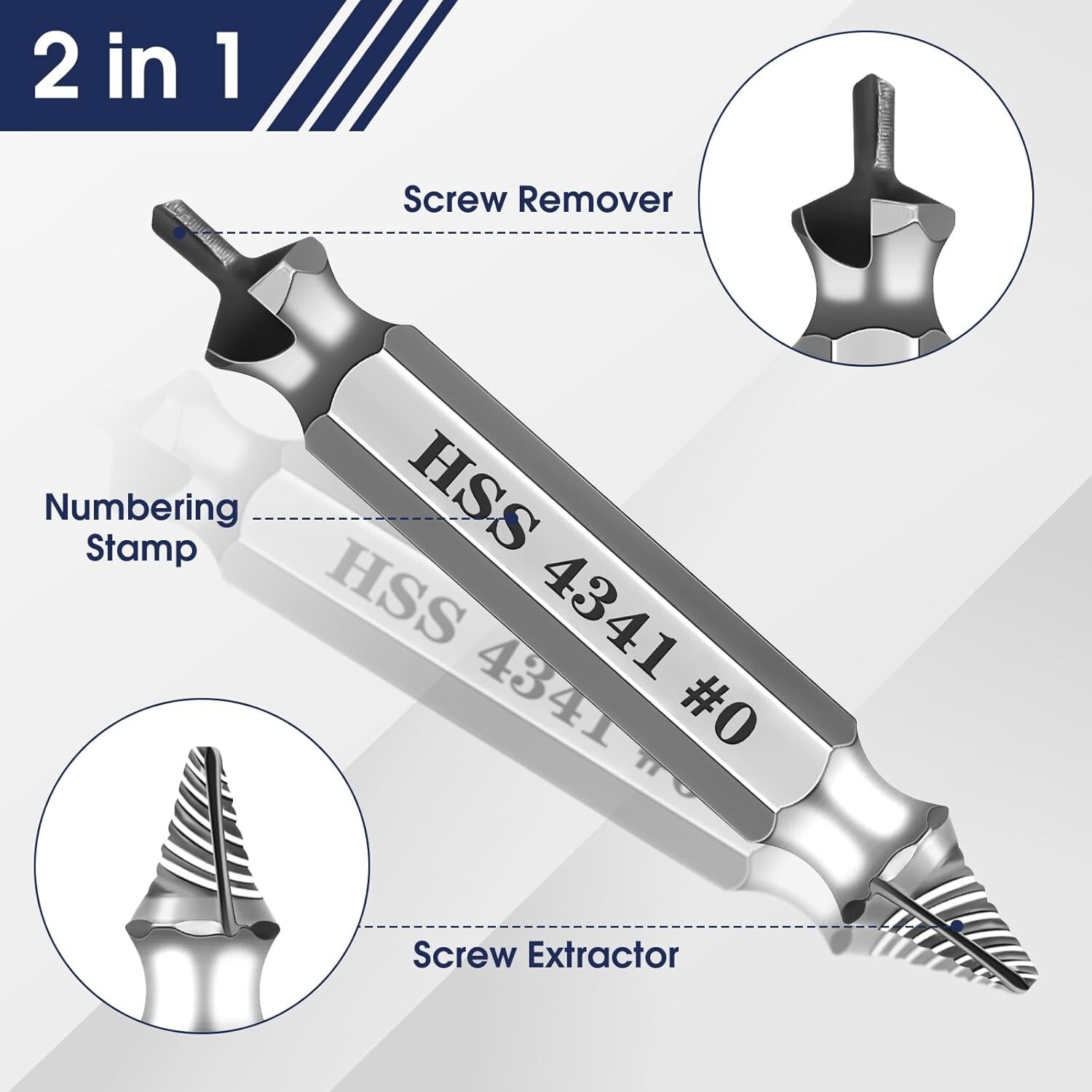 Gifts for Men, 6Pcs Titanium Damaged Screw Extractor Set – Remover for Stripped