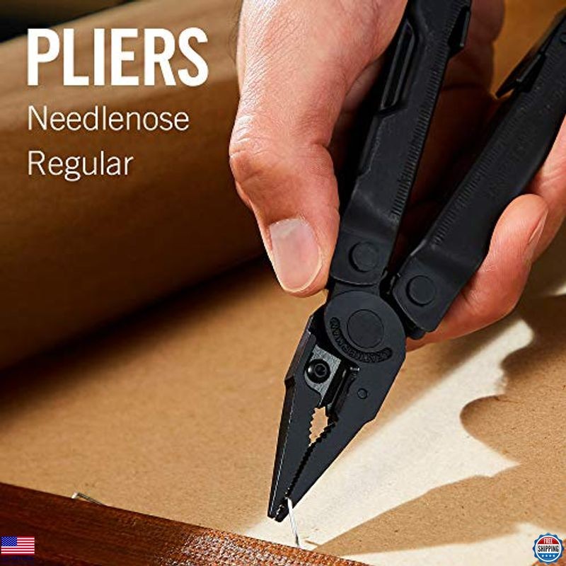 Multitool with Replaceable Wire Cutters & Saw, Black with MOLLE Sheath