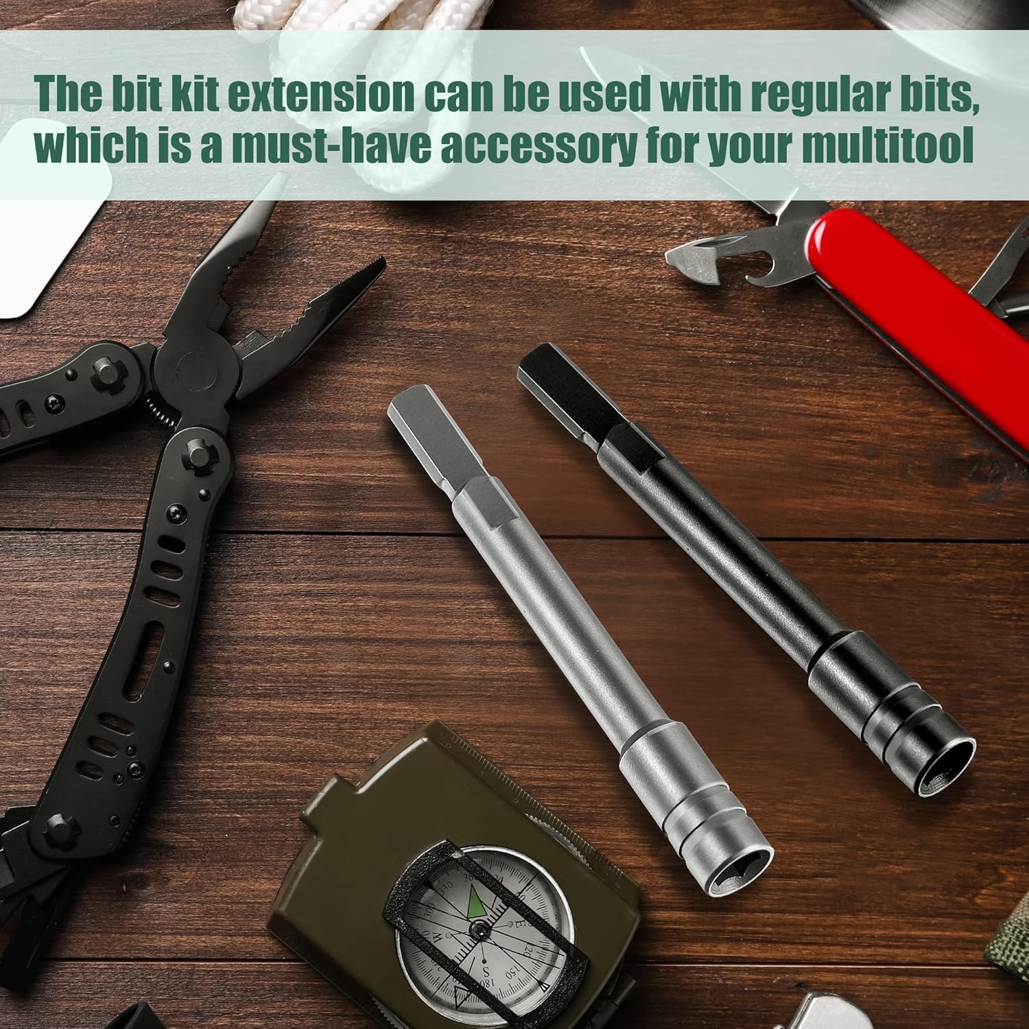 Bit Driver Extender Add-On Accessory for Multi-Tools,1/4″ Hex Bits Adapter