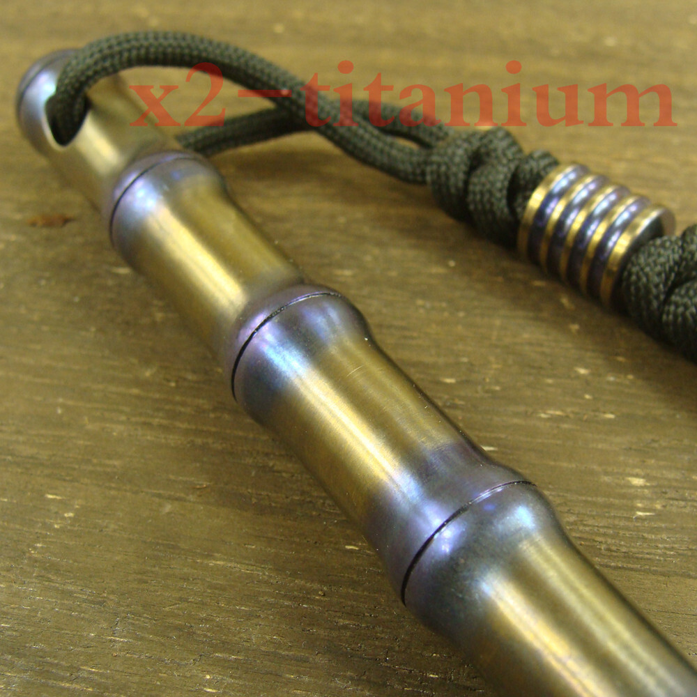 Titanium Blue/Brown EDC Pocket cool stick tool Lanyard bead anti-allergy XH450B