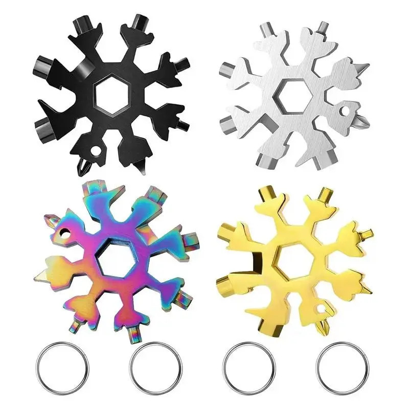 18-In-1 Snowflake Multi-Tool Stainless Steel Portable Wrench All-In-One Screwdri