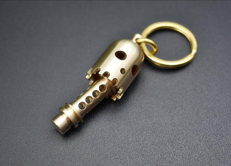 1PCS Small Brass Bell Wind Chime Rope Bead Penant Keychain EDC Pendant Ornament