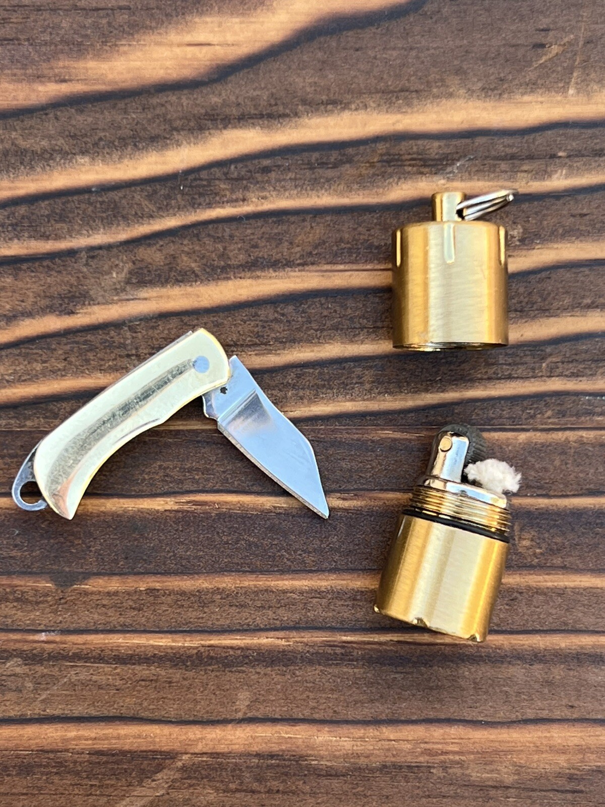 mini lighter and mini knife keychain